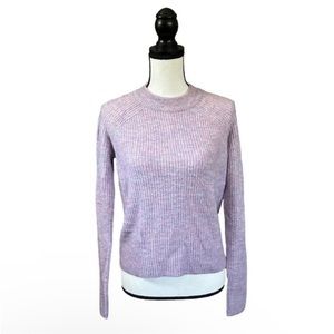 H&M Pastel Lavender Heather Ribbed Knit Crew Neck Sweater Unicorn Soft Girl XS